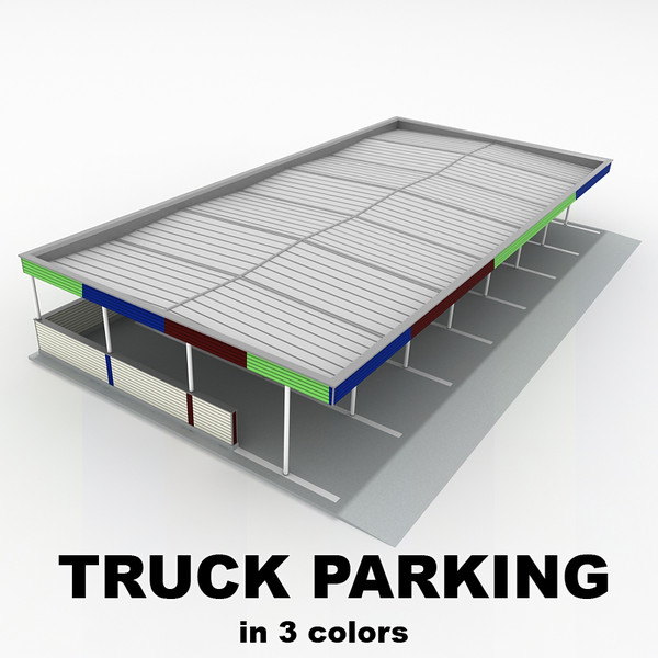 3d 3ds covered truck parking - Covered truck parking by ralpatov